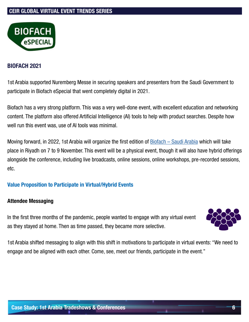 2021 Global Virtual Event Trends Case Study - 1st Arabia Tradeshows & Conferences page 6