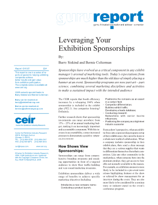 Leveraging Your Exhibition Sponsorships